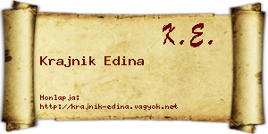Krajnik Edina névjegykártya